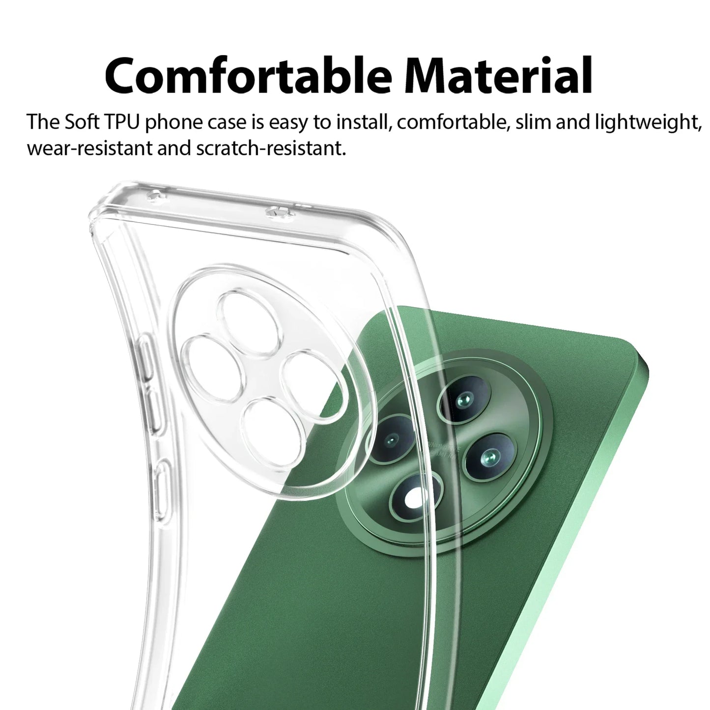 Soft Silicone Clear Phone Case For OPPO Reno 12 F Shockproof Bumper Anti-Fingerprint Cover Accessories
