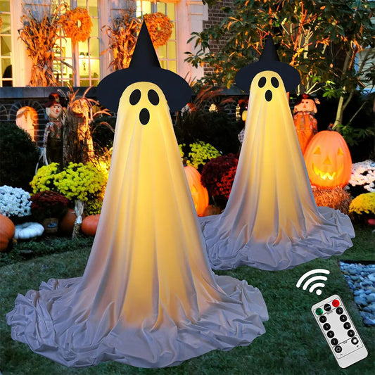 Light Up Ghost Halloween Decor Scary Standing Ghost Decorations for Front Door Porch Yard Home Party