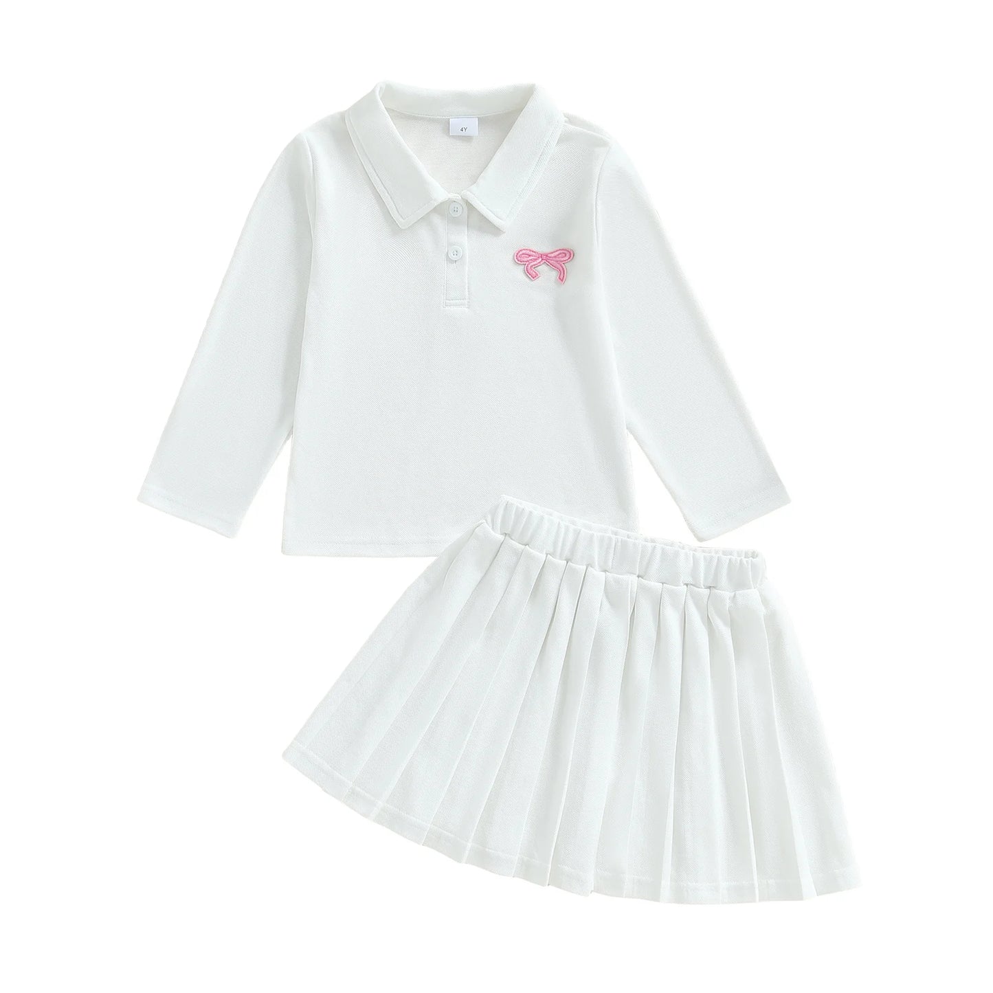 Cute Baby Girl Autumn Ensemble Floral Print Ruffle Sleeve Top with Corduroy Overall Dress 2-Piece Set